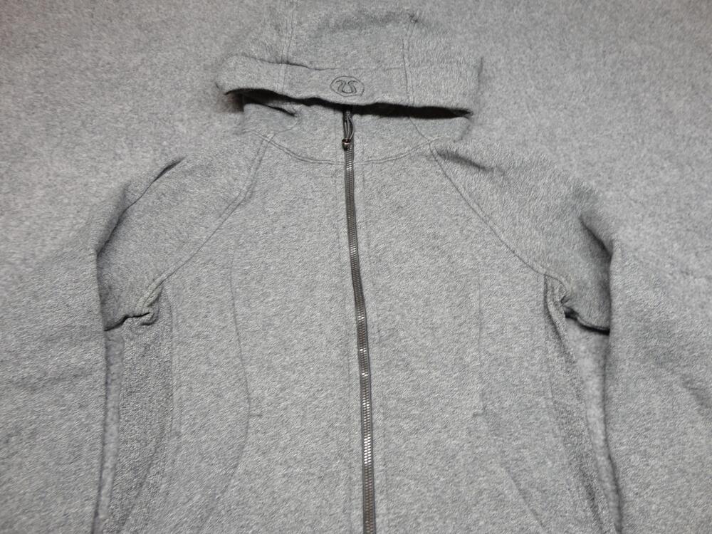 Lululemon Scuba Hoodie Womens 6 Heather Gray Full Zip Fleece Breast Cancer